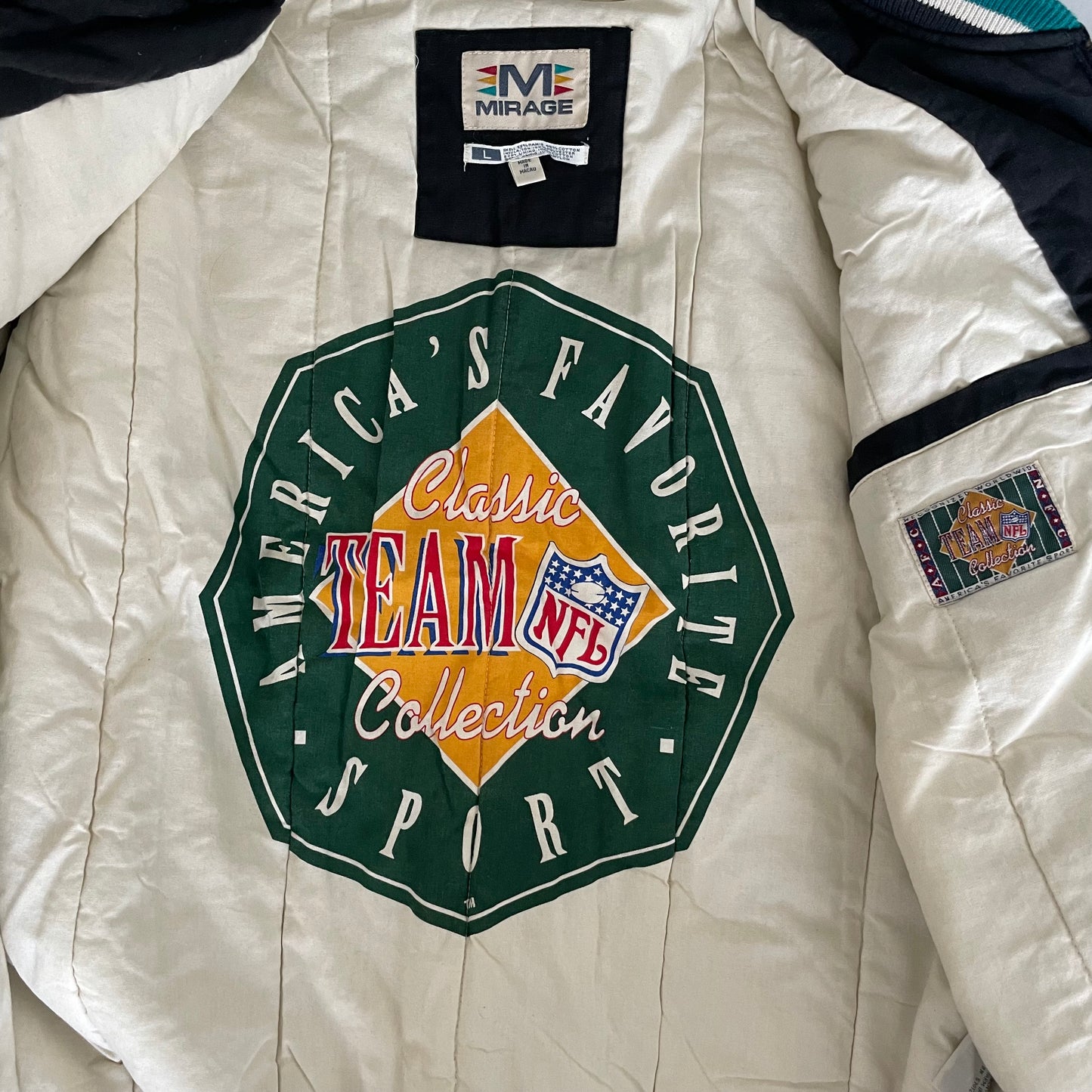 Vintage Jacksonville Jaguars DEADSTOCK banned logo Mirage jacket size LARGE