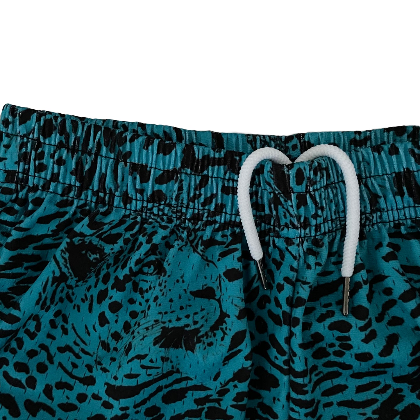 93' Jaguar Print Mesh Shorts