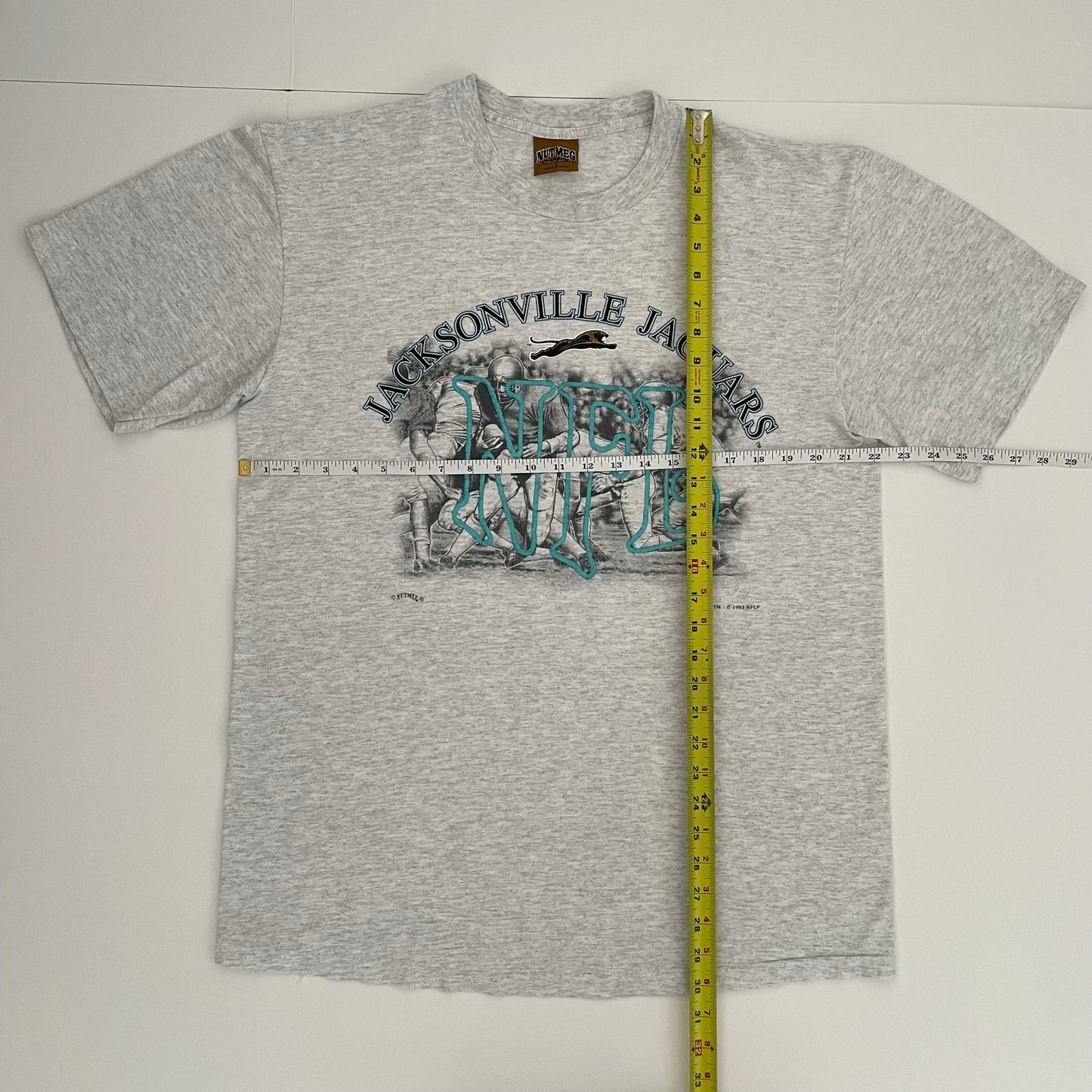 Vintage Jacksonville Jaguars 1993 banned logo NUTMEG shirt size LARGE