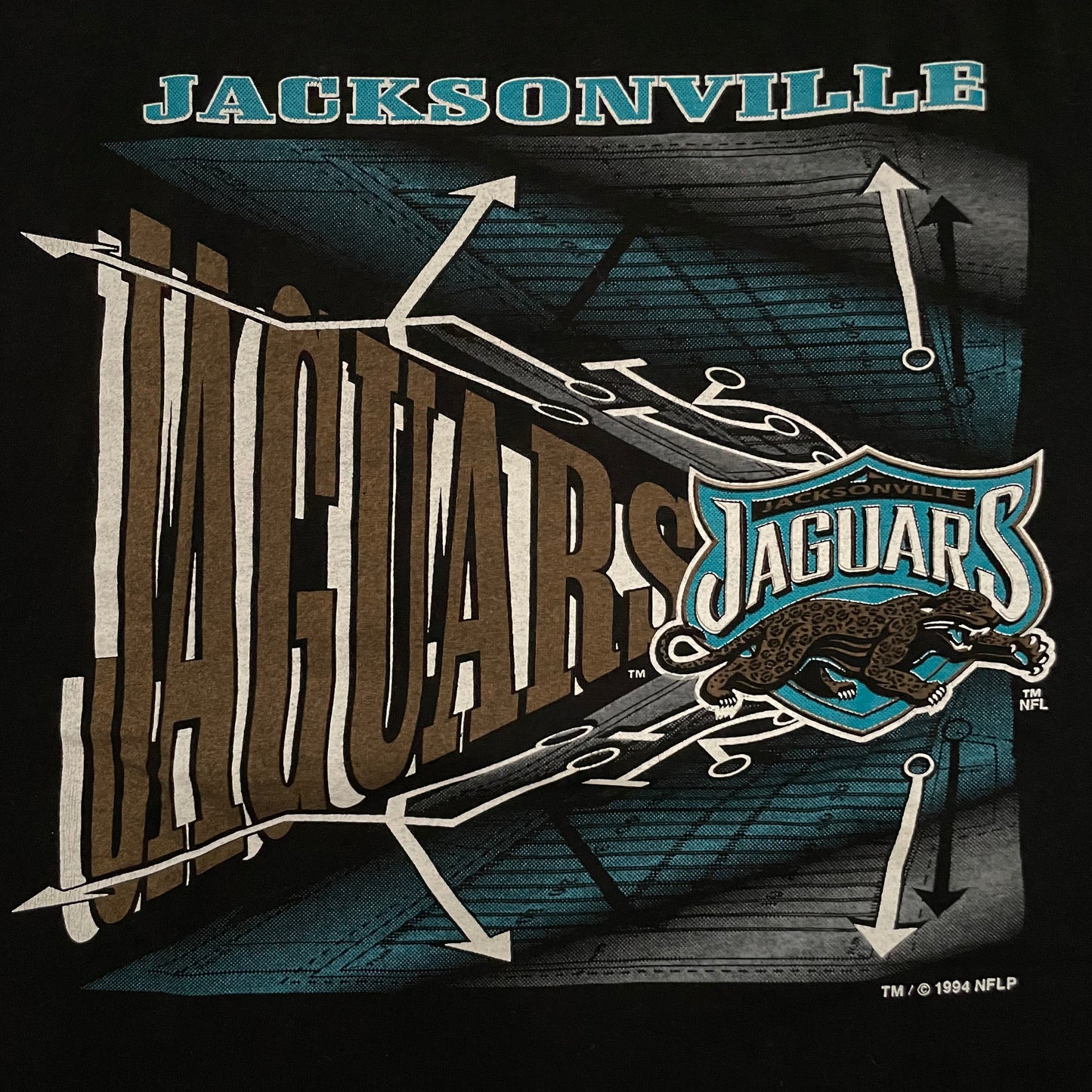 Vintage Jacksonville Jaguars 1994 RARE two-sided shirt size LARGE