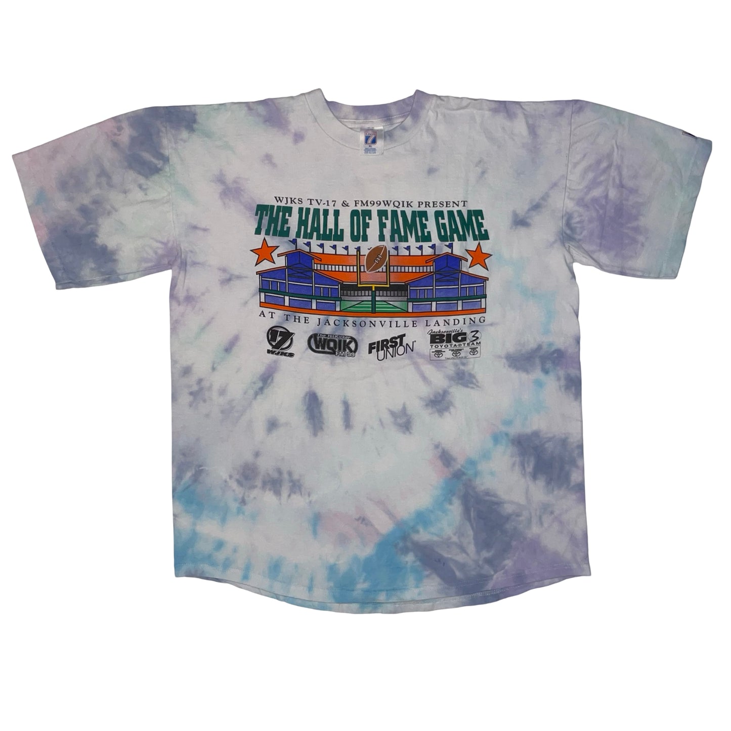 Vintage Jacksonville Jaguars HOF Game at the Landing tie dye shirt size XL