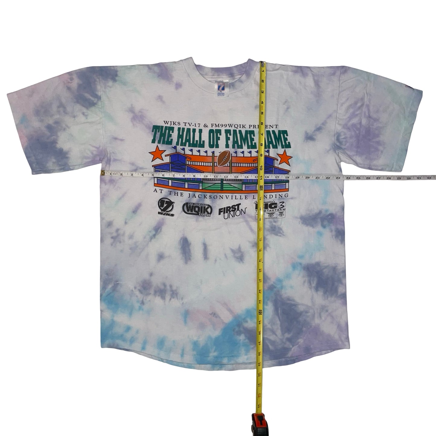 Vintage Jacksonville Jaguars HOF Game at the Landing tie dye shirt size XL