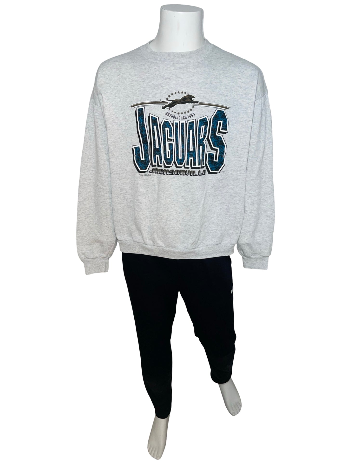 Vintage Jacksonville Jaguars 1993 banned logo sweatshirt size LARGE
