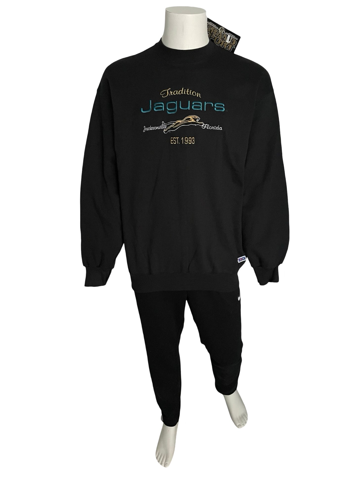 Vintage Jacksonville Jaguars 1993 embroidered DEADSTOCK sweatshirt size XL
