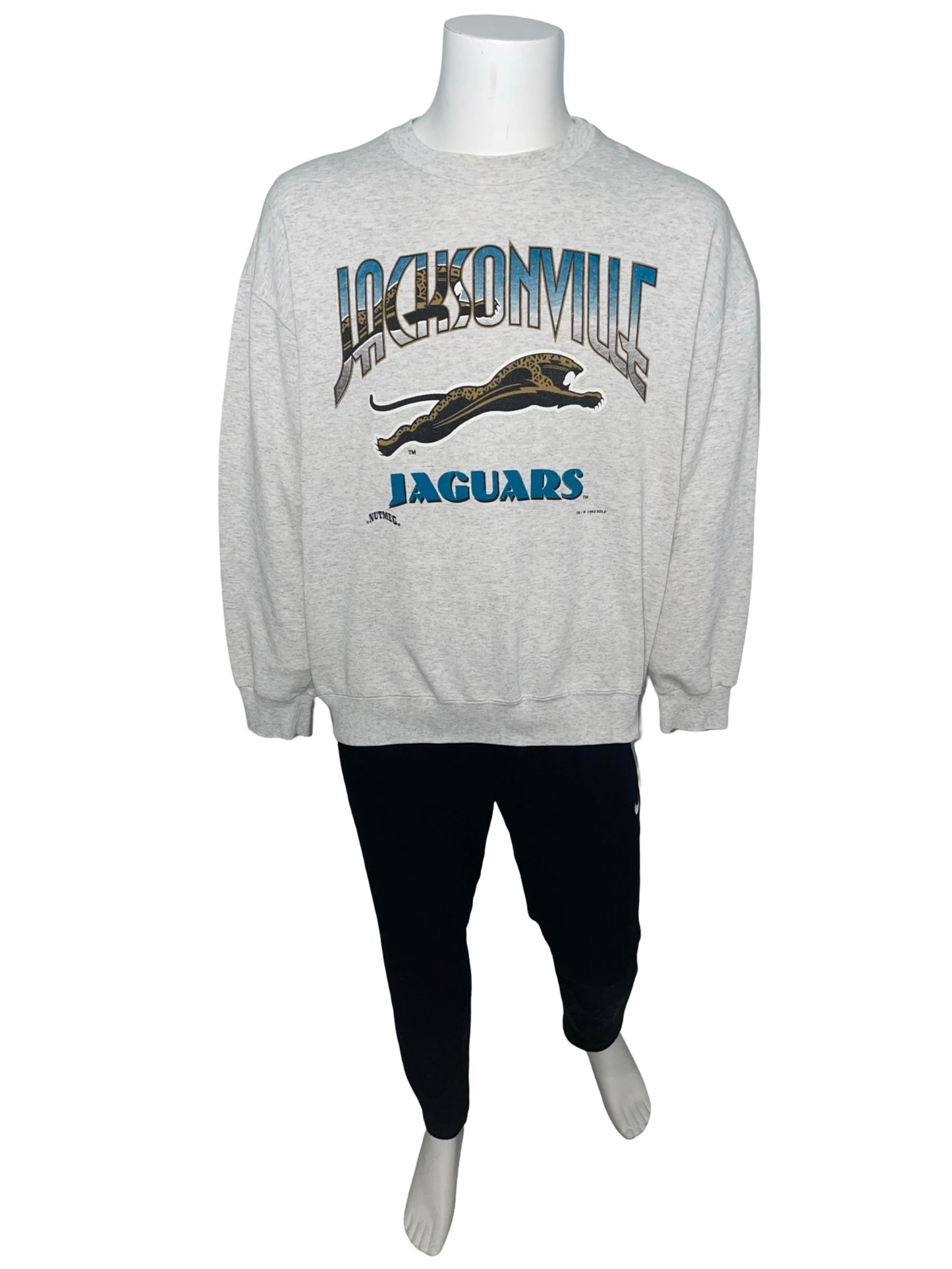 Vintage Jacksonville Jaguars 1993 NUTMEG banned logo sweatshirt size XL
