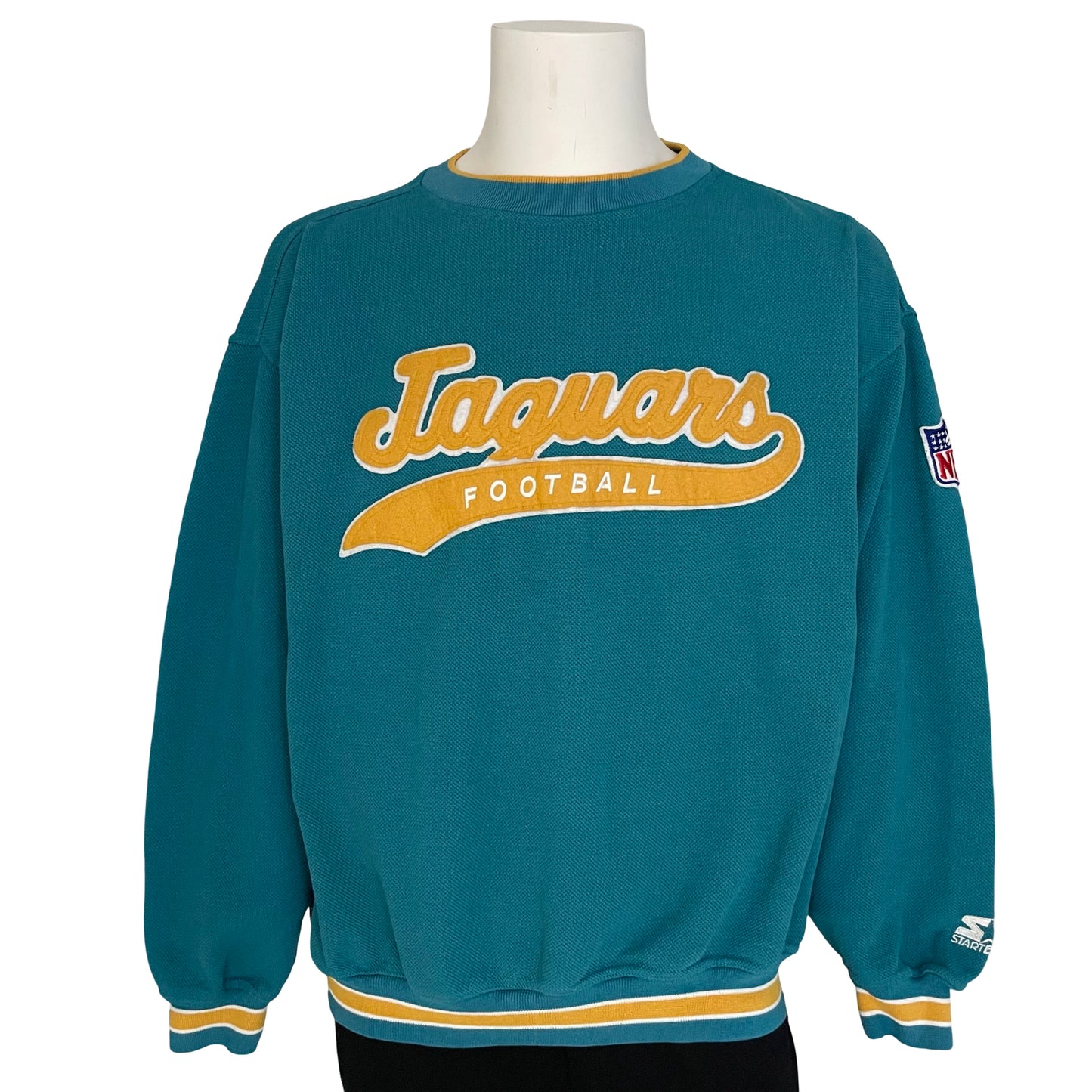 Vintage Jacksonville Jaguars banned logo STARTER tail sweep sweatshirt size XL