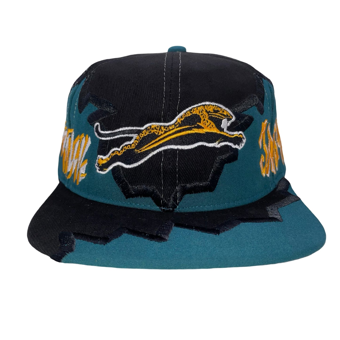 Custom Jagged Edge snapback hat TEAL