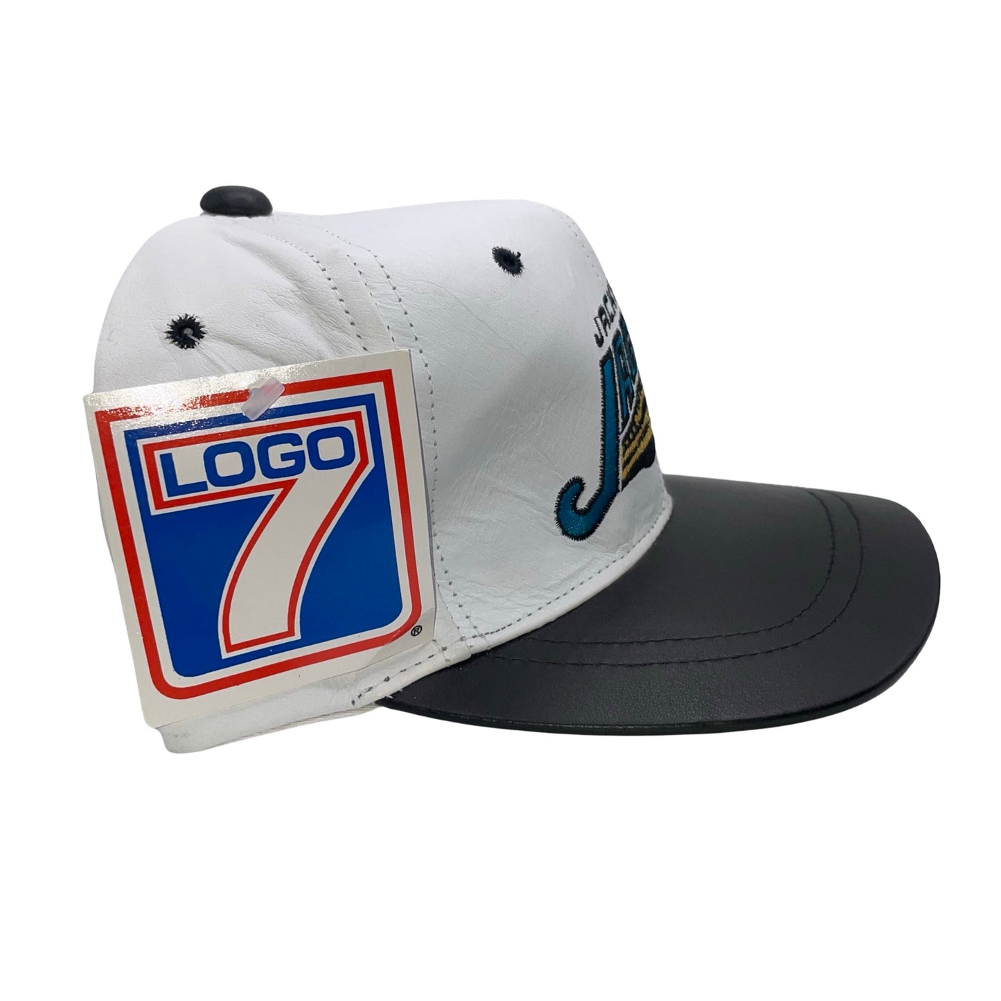 Vintage Jacksonville Jaguars DEADSTOCK banned logo leather velcro hat