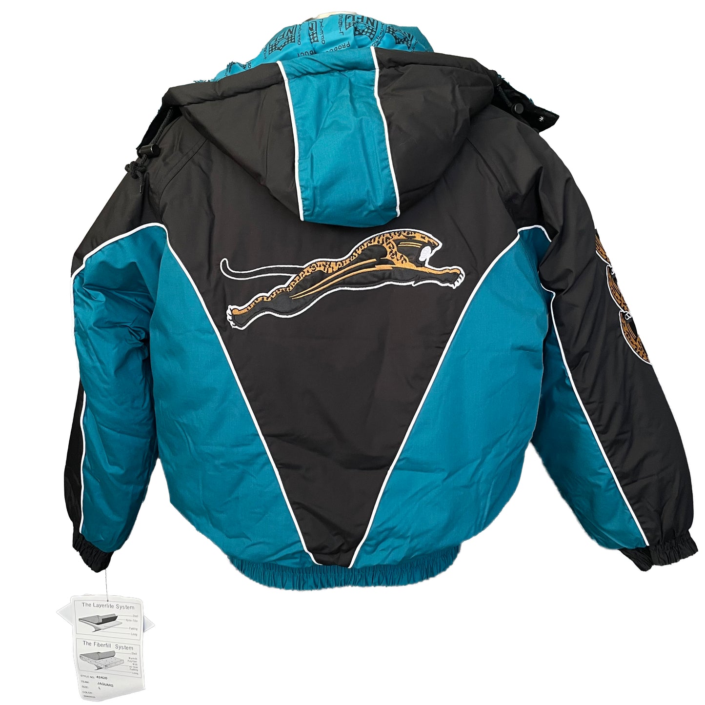 Jacksonville Jaguars PRO PLAYER by Daniel Young banned logo DEADSTOCK puffer jacket size LARGE