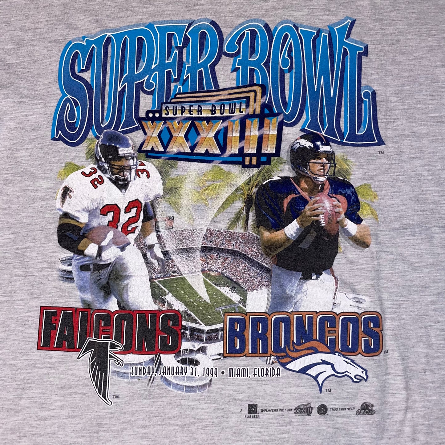 Denver Broncos Atlanta Falcons Vintage Super Bowl shirt size XL