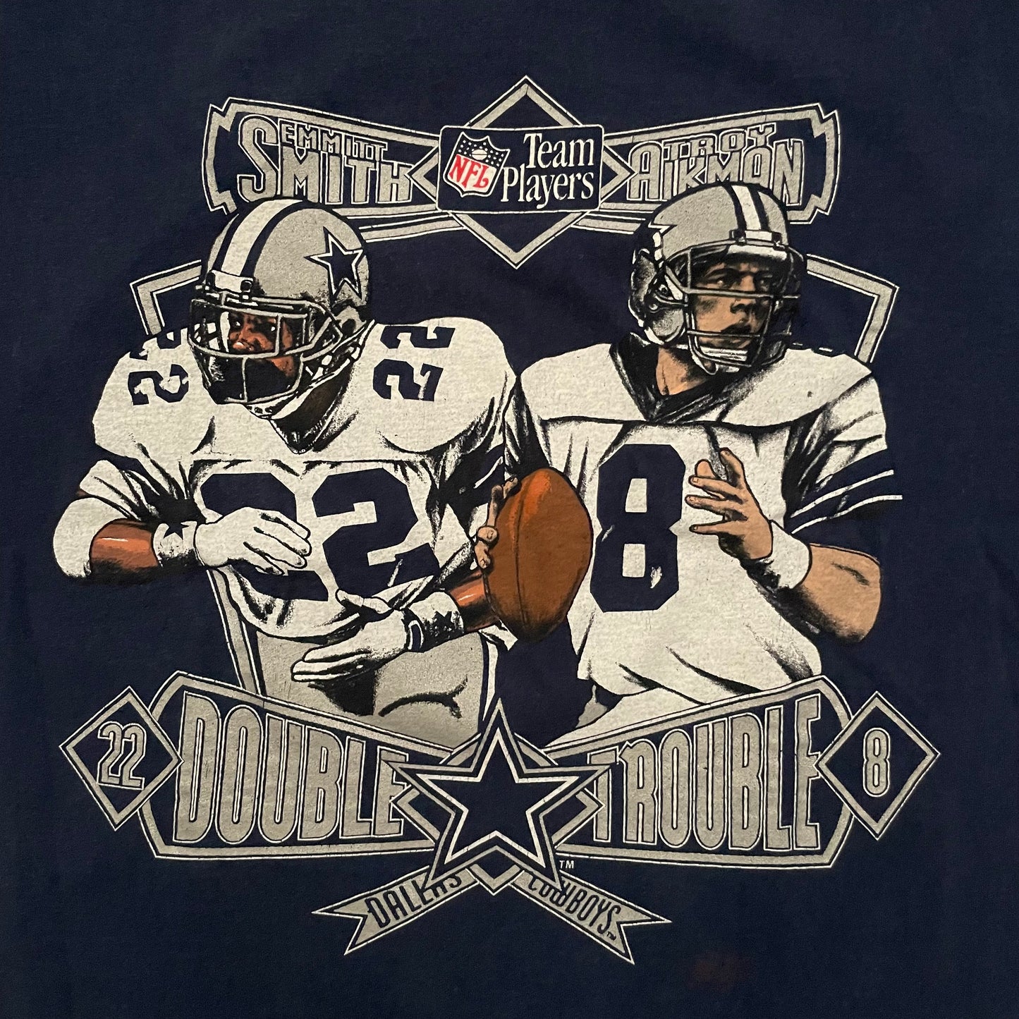 Vintage Dallas Cowboys Troy Aikman Emmitt Smith shirt size LARGE