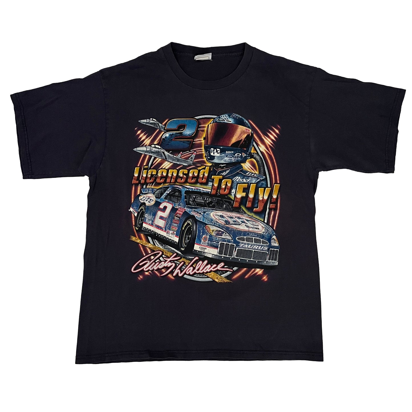 Rusty Wallace Licensed to Fly two-sided NASCAR shirt