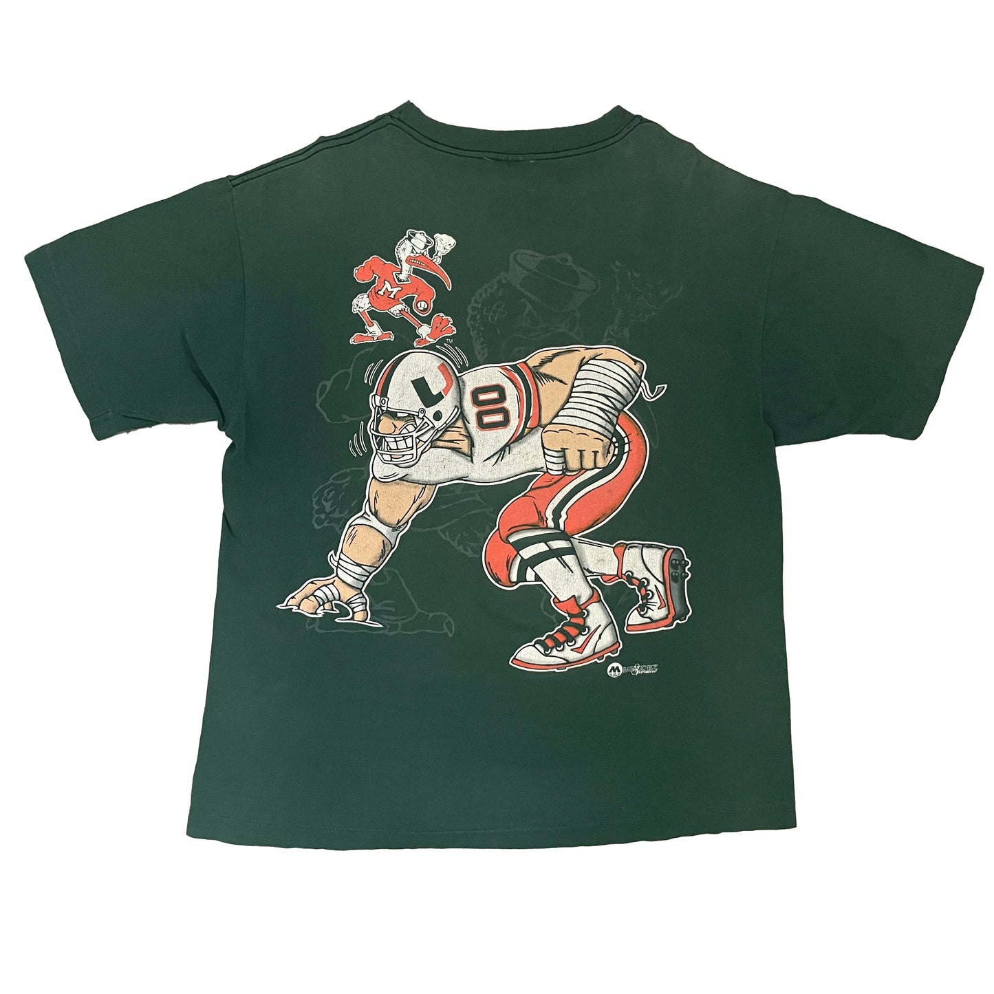 Miami Hurricanes UM TWO-SIDED shirt size LARGE
