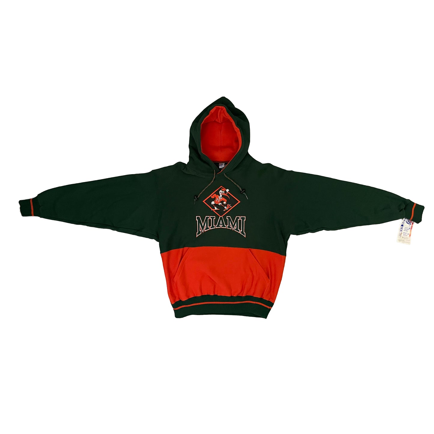 Miami Hurricanes UM DEADSTOCK EMBROIDERED hoodie size LARGE