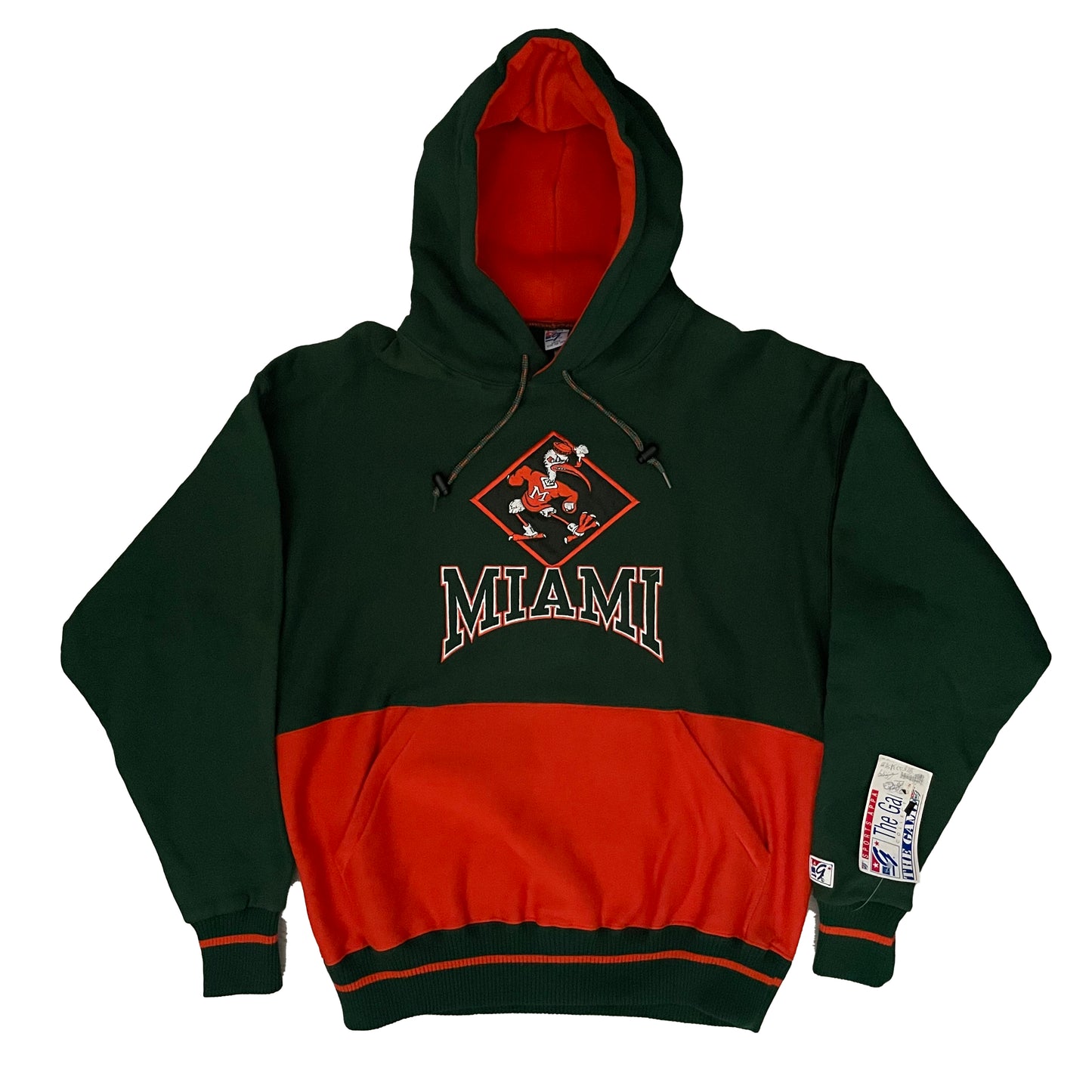 Miami Hurricanes UM DEADSTOCK EMBROIDERED hoodie size LARGE