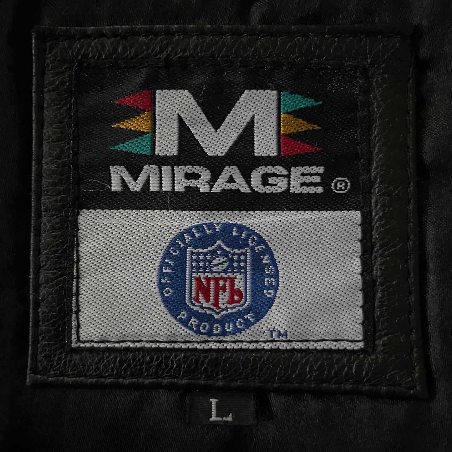Vintage Jacksonville Jaguars MIRAGE genuine leather jacket size LARGE