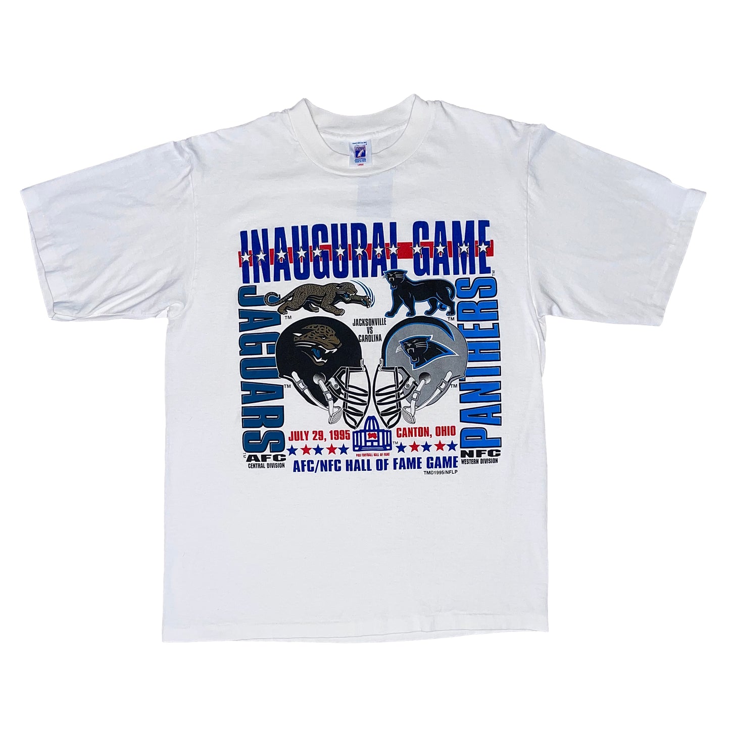 Vintage Jacksonville Jaguars Carolina Panthers 1995 HOF Game shirt size LARGE
