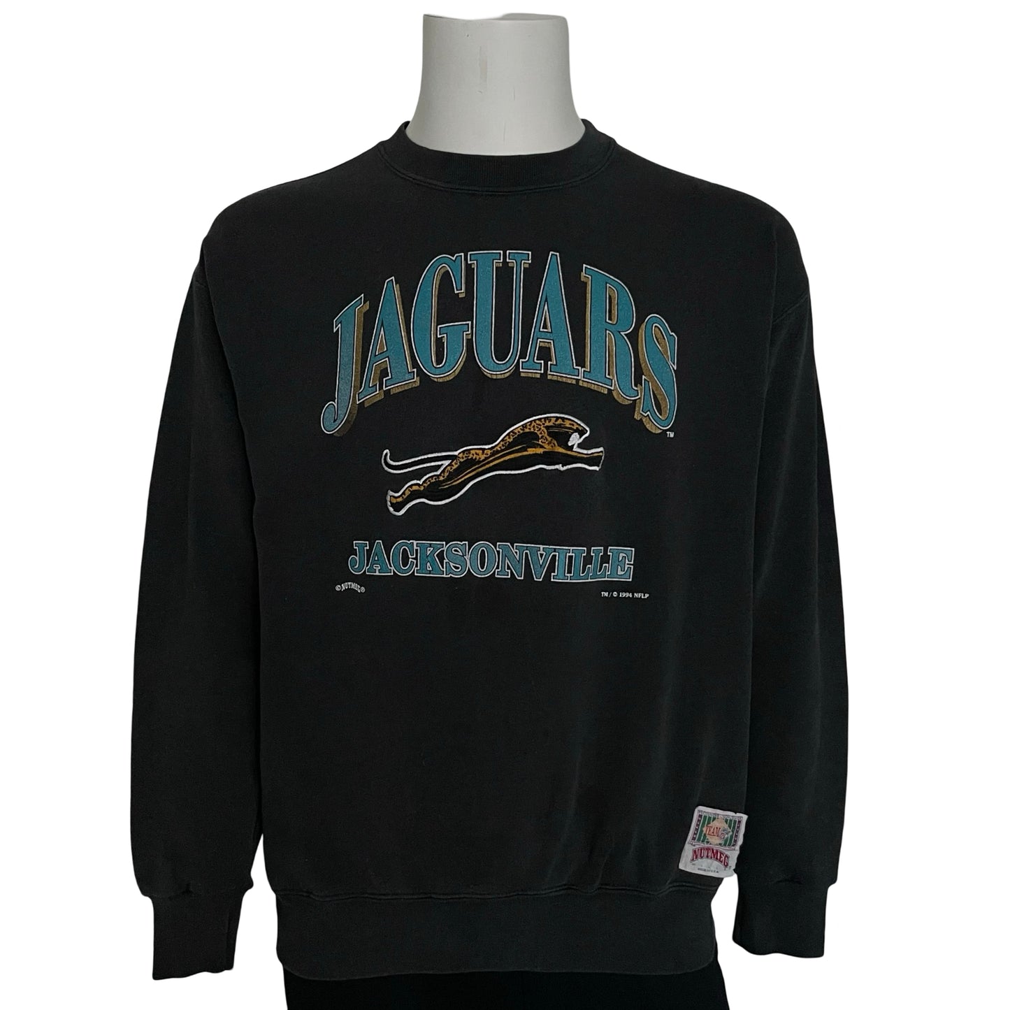 Vintage Jacksonville Jaguars 1994 NUTMEG banned logo sweatshirt size LARGE