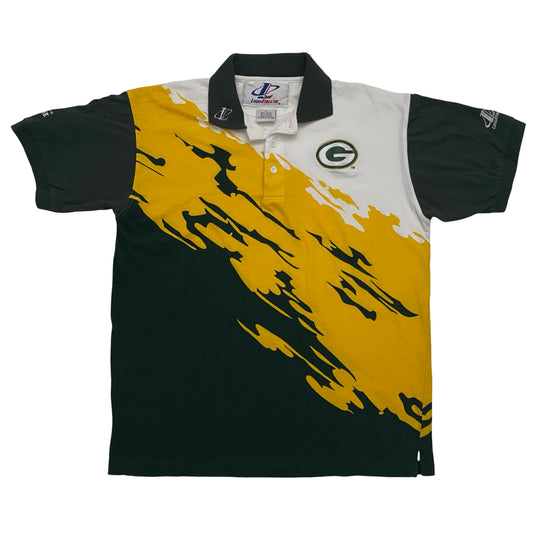 Vintage Green Bay Packers Splash Polo shirt size LARGE