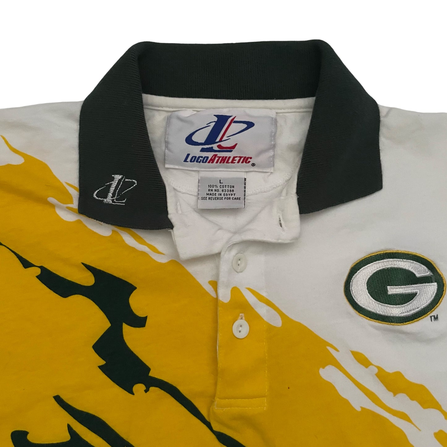 Vintage Green Bay Packers Splash Polo shirt size LARGE