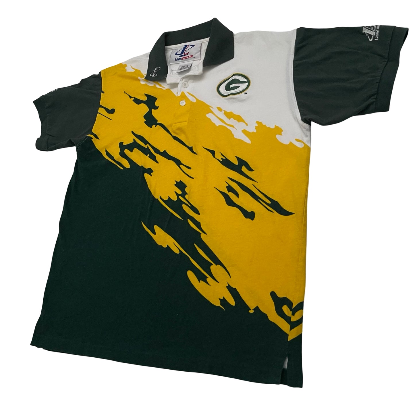 Vintage Green Bay Packers Splash Polo shirt size LARGE