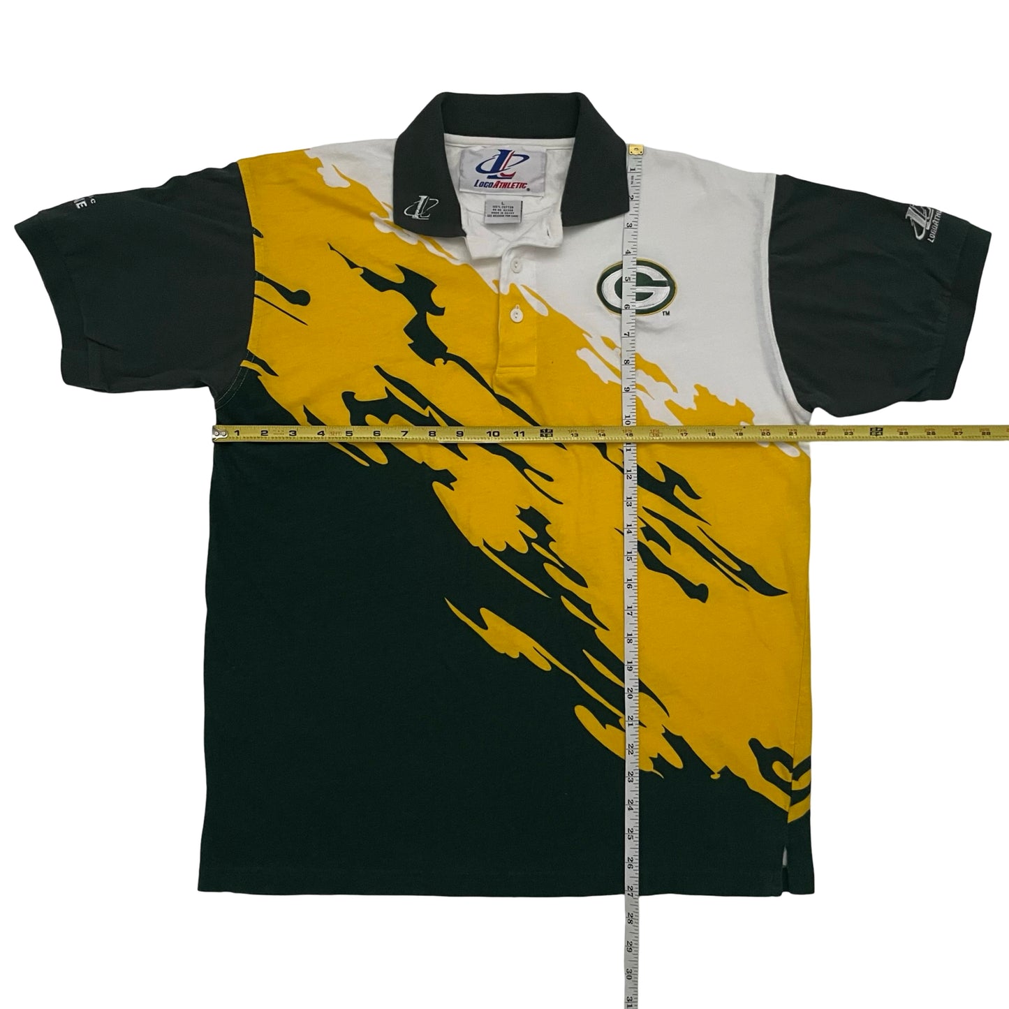 Vintage Green Bay Packers Splash Polo shirt size LARGE
