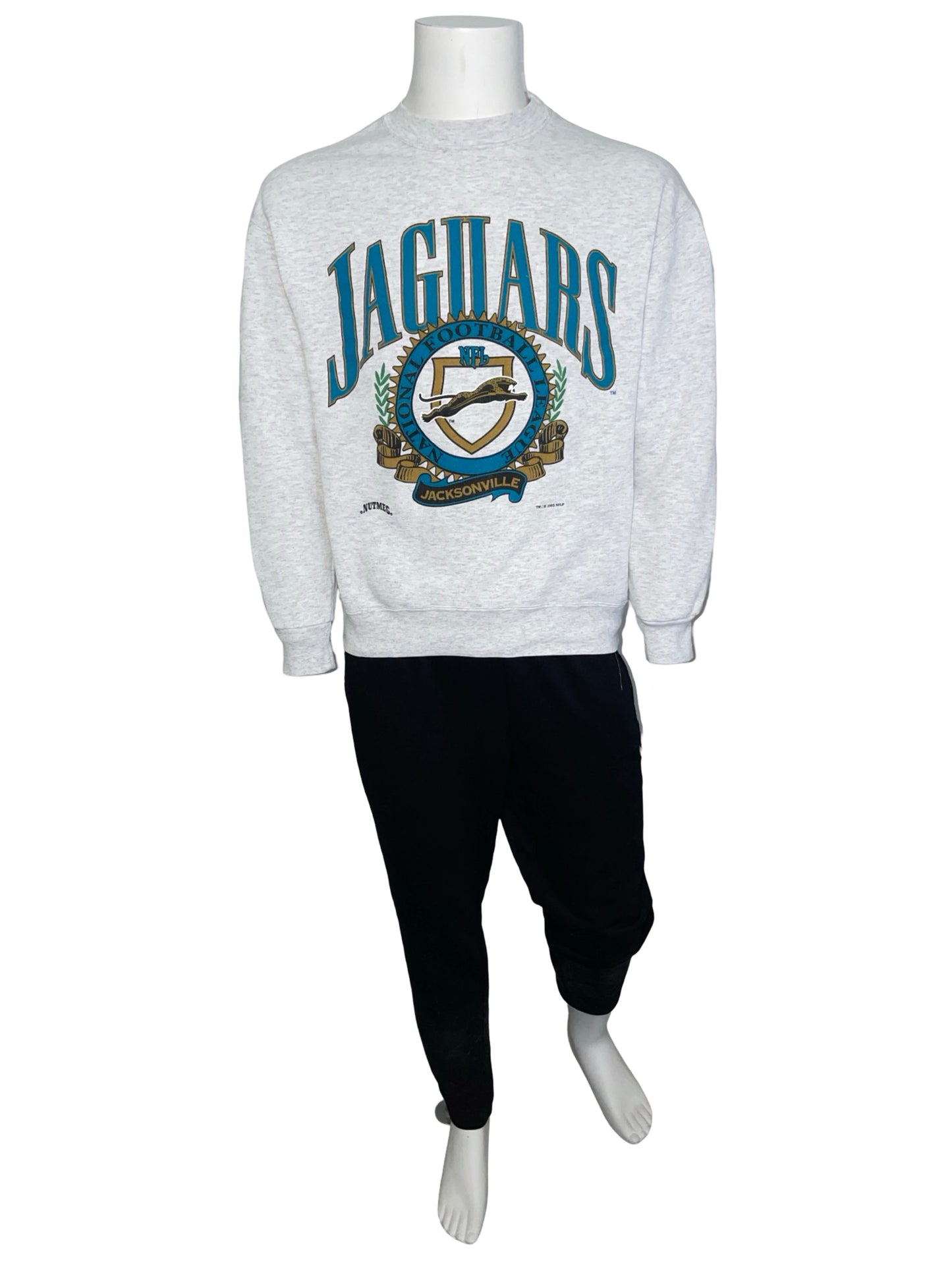 Vintage Jacksonville Jaguars 1993 NUTMEG banned logo sweatshirt size MEDIUM