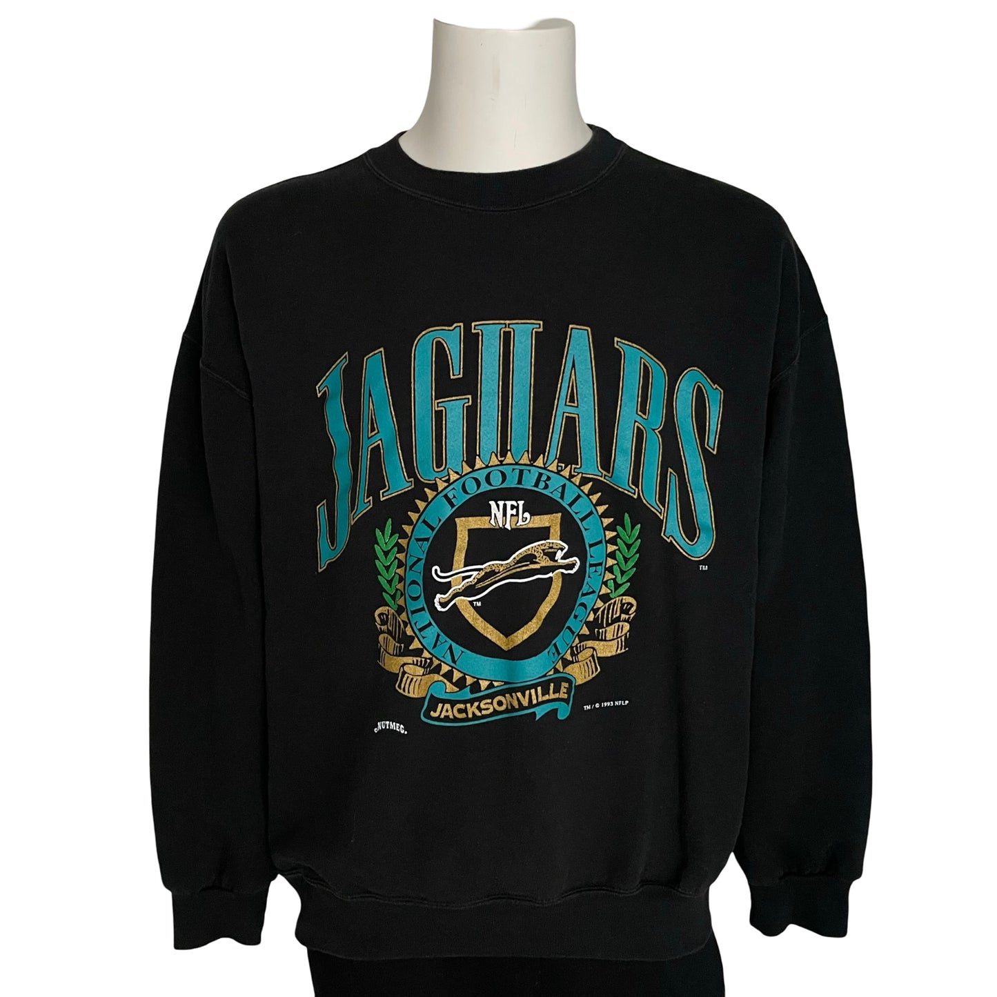 Vintage Jacksonville Jaguars 1993 NUTMEG banned logo sweatshirt size XL