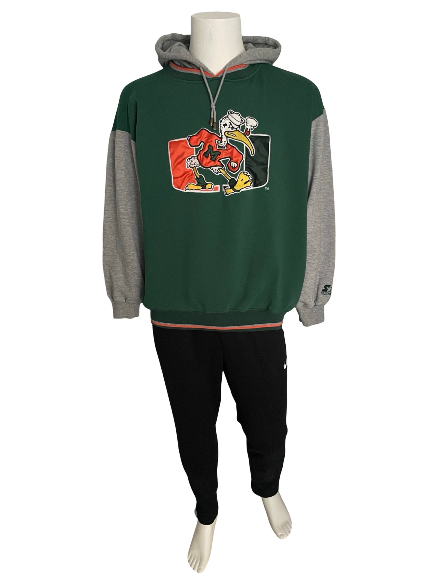 Miami Hurricanes UM STARTER hoodie size LARGE