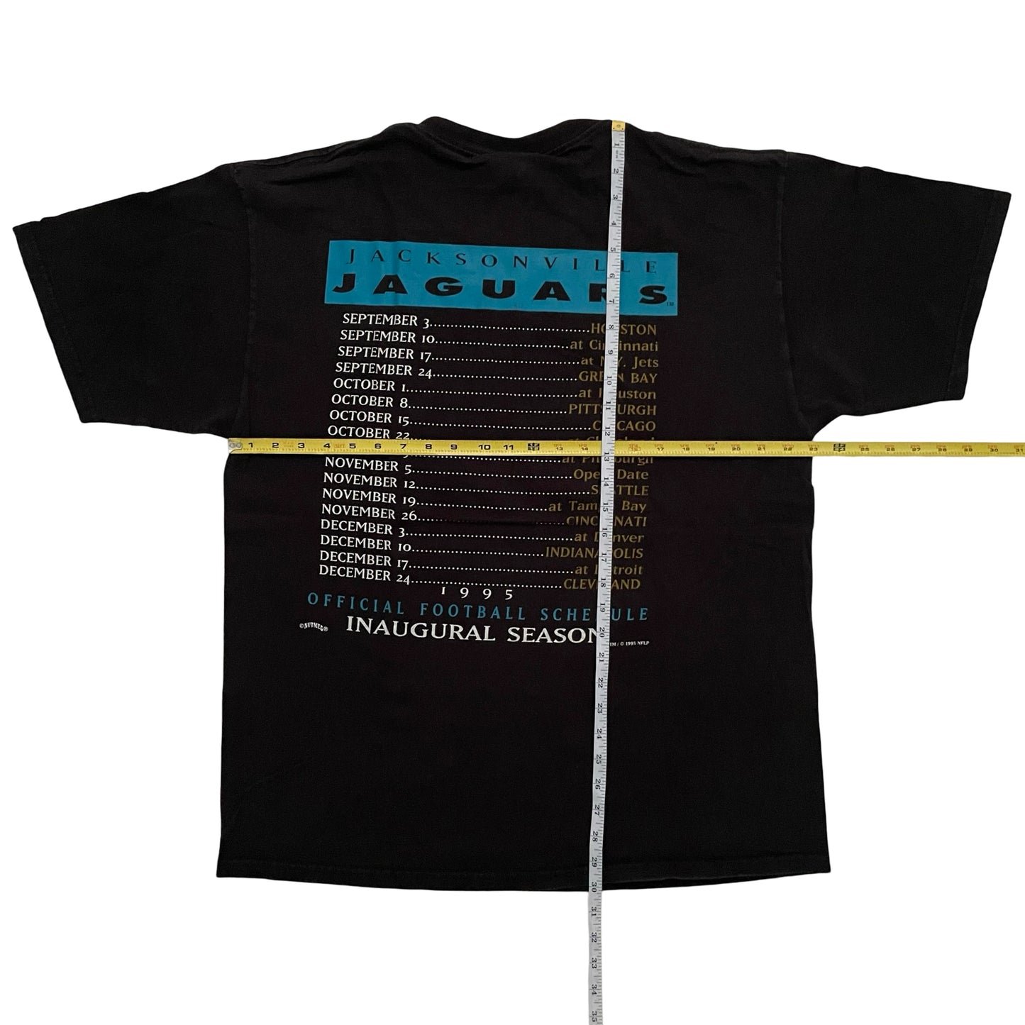 Vintage Jacksonville Jaguars 1995 schedule shirt size XL