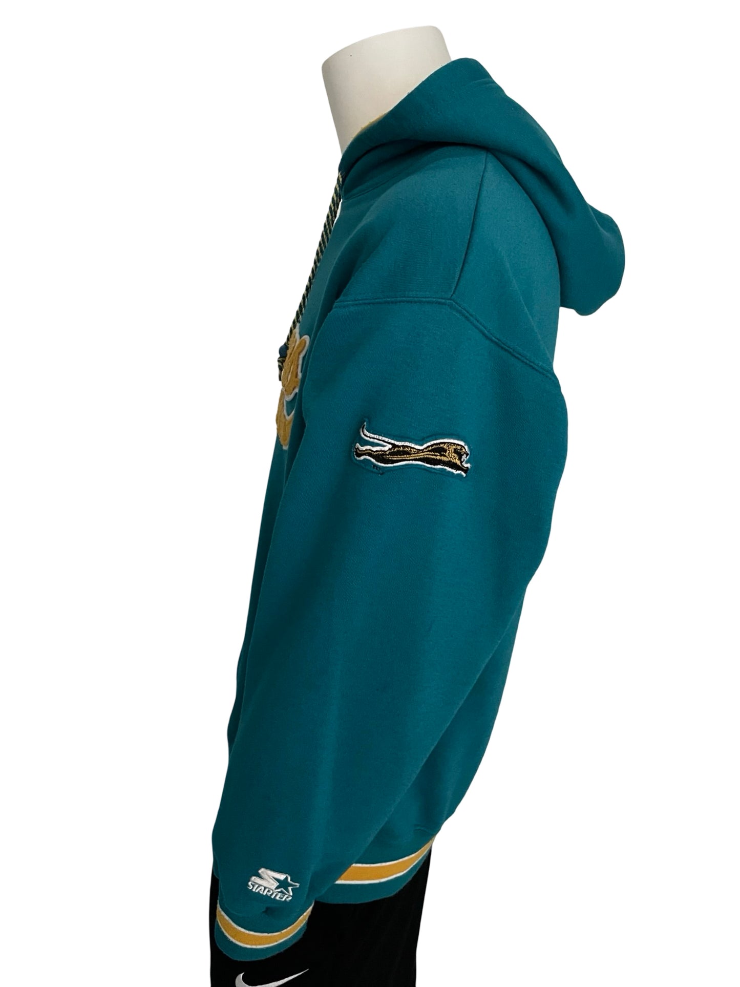 Vintage Jacksonville Jaguars banned logo STARTER tail sweep hoodie size LARGE